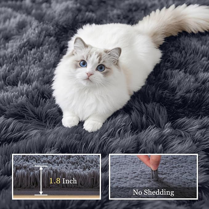 Fluffy 5x7 Area Rugs for Living Room Bedroom: Ultra Soft Shag Rug Non-Slip - Image 5