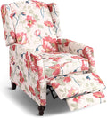 Upholstered Wingback Recliner Chair, Traditional Push Back Recliner Chair by Consofa