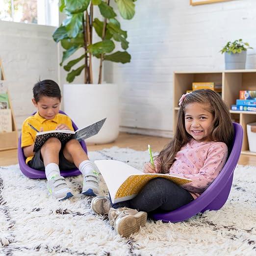 ECR4Kids Plastic Leaf Scoop Floor Rocker Seat, Classroom Furniture - Image 8