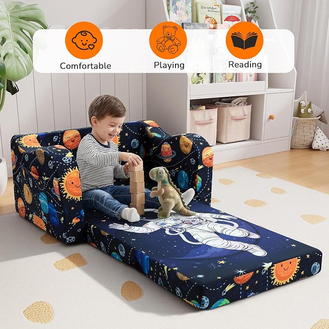 MeMoreCool Folding Kids Couch – 2-in-1 Toddler Sofa Bed & Lounge Chair | - Image 4