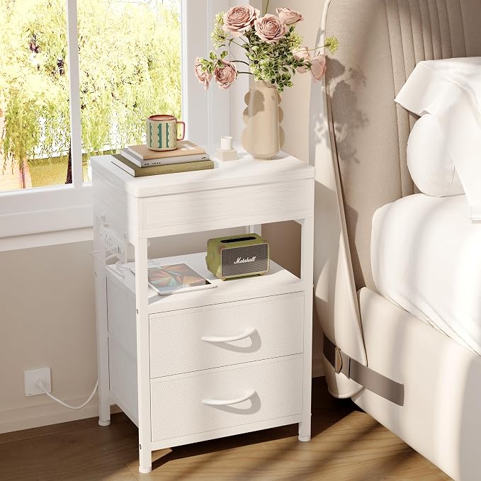 Nightstand Bedside Table Hidden Drawer - Image 8