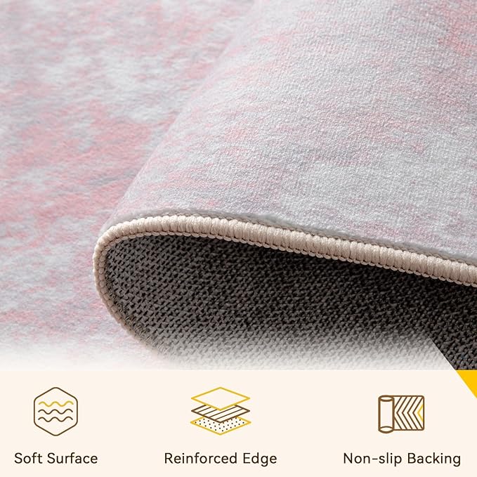 Washable Area Rugs 2'x8' Non-Slip Modern Abstract Soft - Image 4
