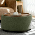 29.5 Inch Round Storage Ottoman Coffee Table, Modern Circle Coffee Table by Coziture