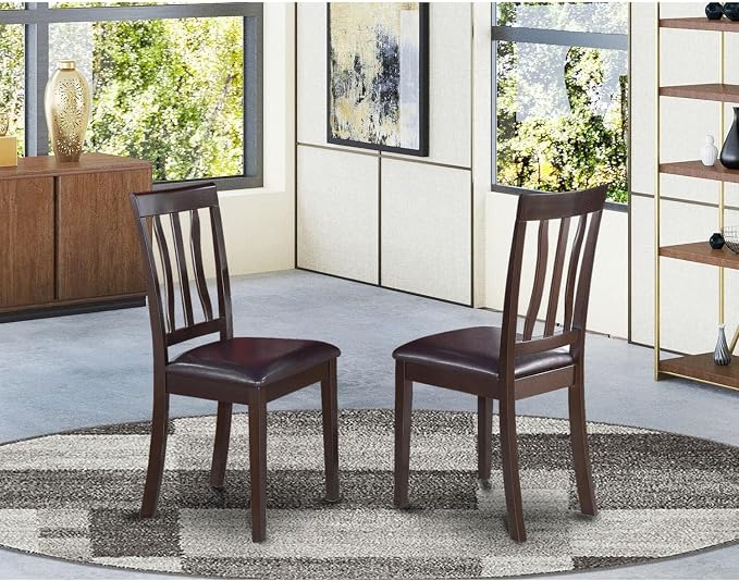 East West Furniture ANC-CAP-LC Antique Dining Chairs - Image 2