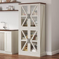 DWVO 66" Storage Cabinet, Tall Bookshelf Display Cabinet, 4 Shelves Curio by DWVO