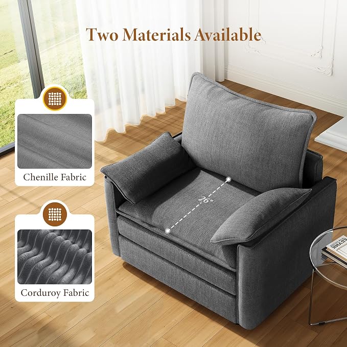 Vesgantti 40" Single Seat Sofa, Comfy Cloud Couch Deep Seat Upholstered Couch - Image 4