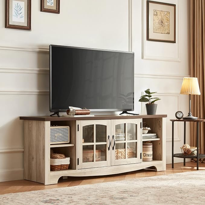 LINSY HOME Farmhouse TV Stand for 65 Inch TV, Wood Entertainment Center - Image 9
