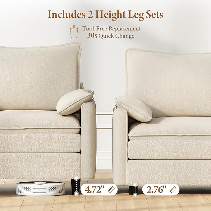 Vesgantti 142" Oversized Sectional Sofa Bed, 8-Seater Modular Sleeper Cloud - Image 3