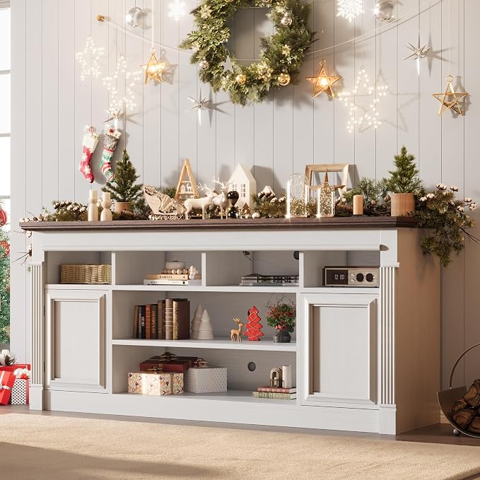IDEALHOUSE Farmhouse TV Stand for TVs Up to 75", Entertainment Center - Image 4