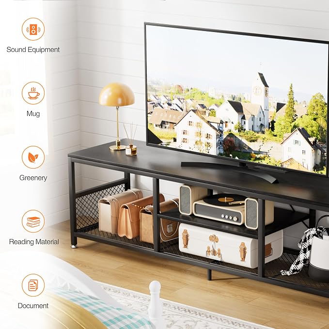 VECELO TV Stand with Power Outlets - Image 3