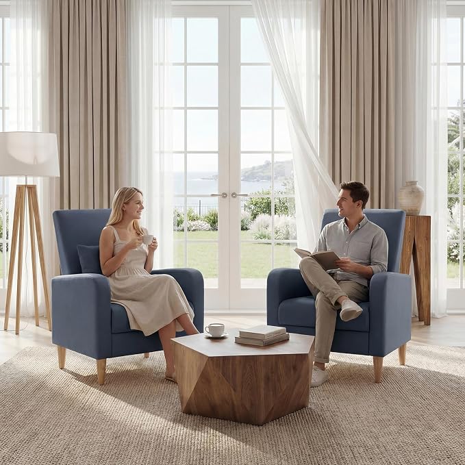 COLAMY Mid-Century Modern Upholstered Accent Chair - Image 9