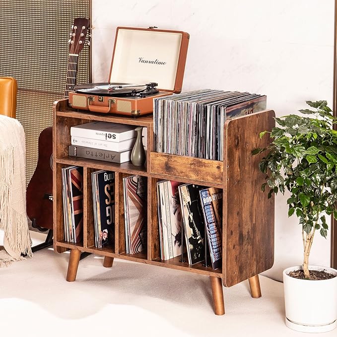 Record Player Stand, Large Record Player Table Cabinet - Image 4