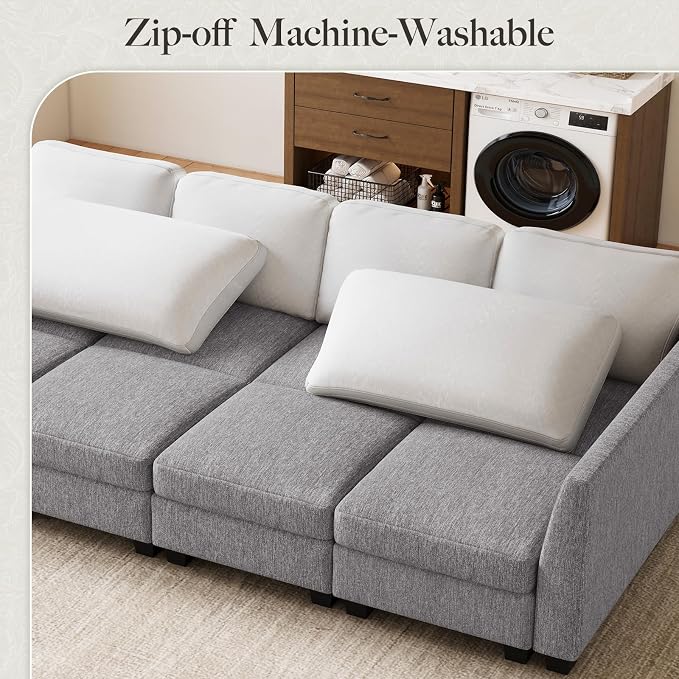 Belffin 111" Cloud Sectional Sleeper Sofa - Image 4