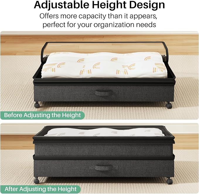Kitstorack 4 Pack Height-adjustable Under Bed Storage - Image 6