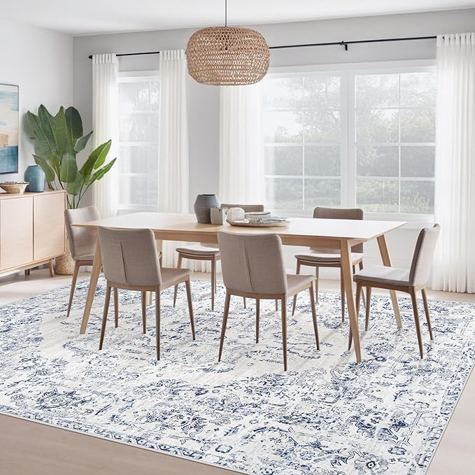 8x10 Area Rugs for Living Room: Washable Rug Vintage Large Rugs Soft Non Slip - Image 4