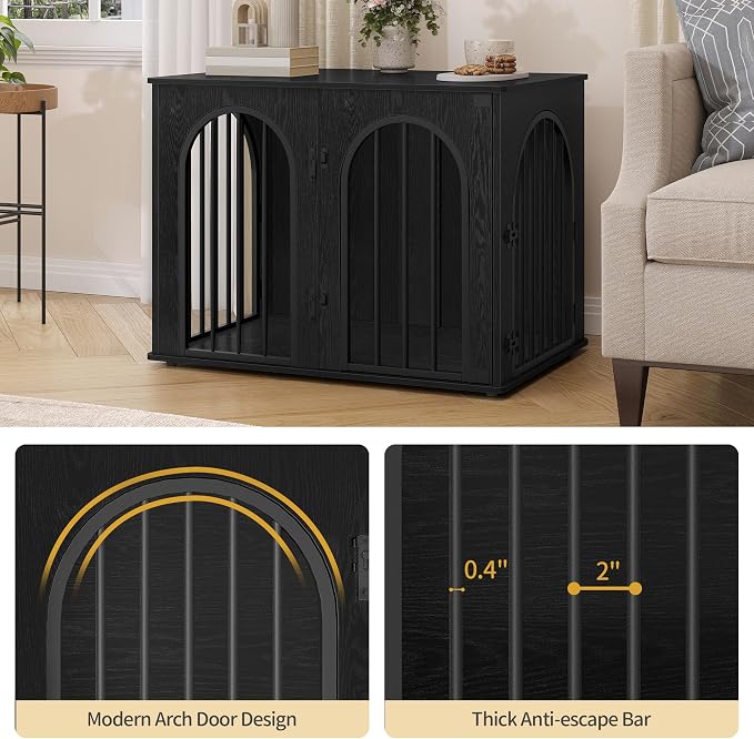 Hzuaneri 31.5'' Wooden Dog Crate Furniture, Indoor Dog Kennel Dogs Cage - Image 5