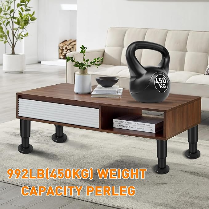 4 Pcs Adjustable Height Furniture Support Legs 10-17 inch, Metal Adjustable - Image 5