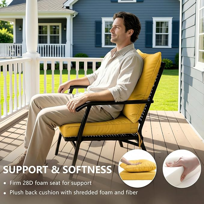 24x24 Inch Outdoor Chair Cushions Set of 2, Patio Furniture Cushions - Image 4