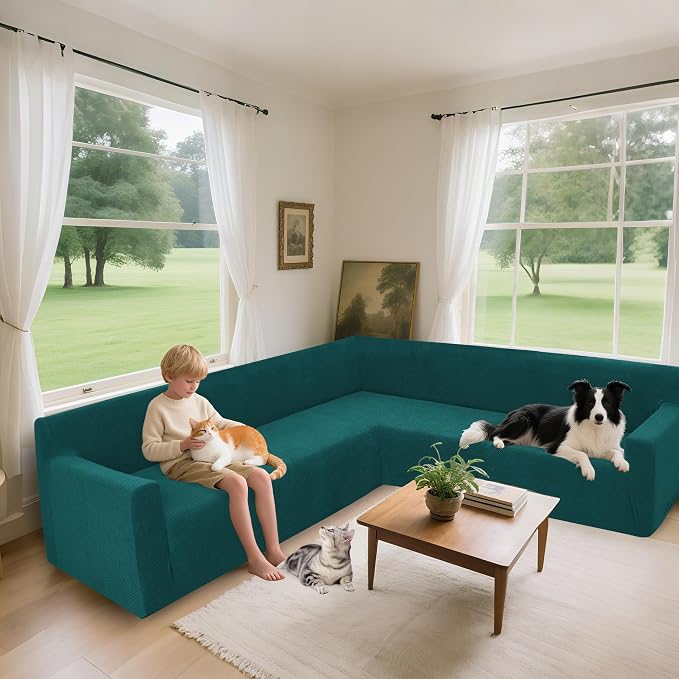 Arfntevss Stretch Sectional Couch Covers L Shaped Corner Sectional Sofa Cover - Image 2