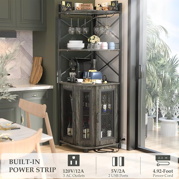 Aheaplus Corner Bar Cabinet - Image 6
