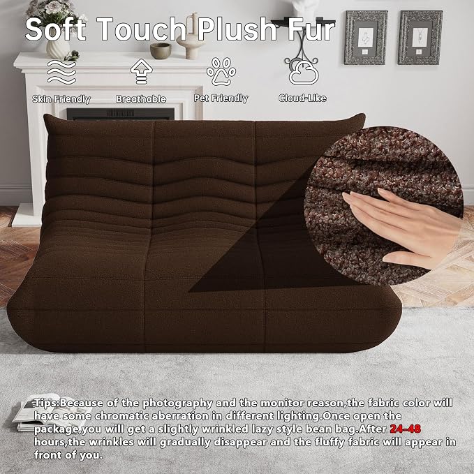 WHGBJA Bean Bag Chairs for Adults, BeanBag Reading Chair Memory Foam Couch - Image 3