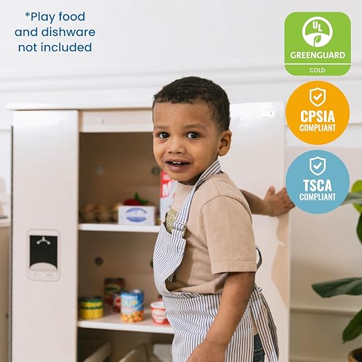 ECR4Kids Wooden Pretend Play Kitchen Refrigerator - Image 7