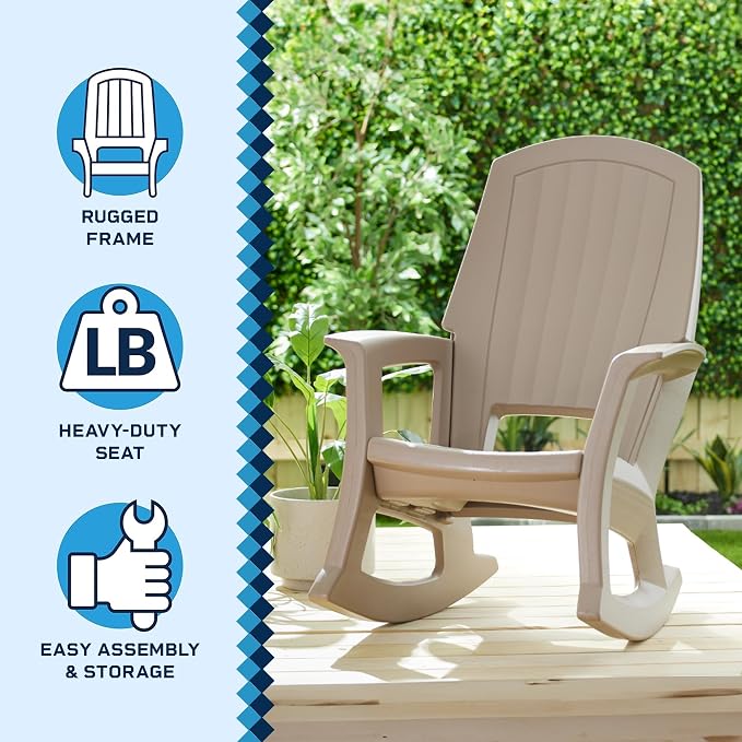Semco Plastics Rockaway Heavy Duty Polyethylene All Weather Outdoor Rocking - Image 4
