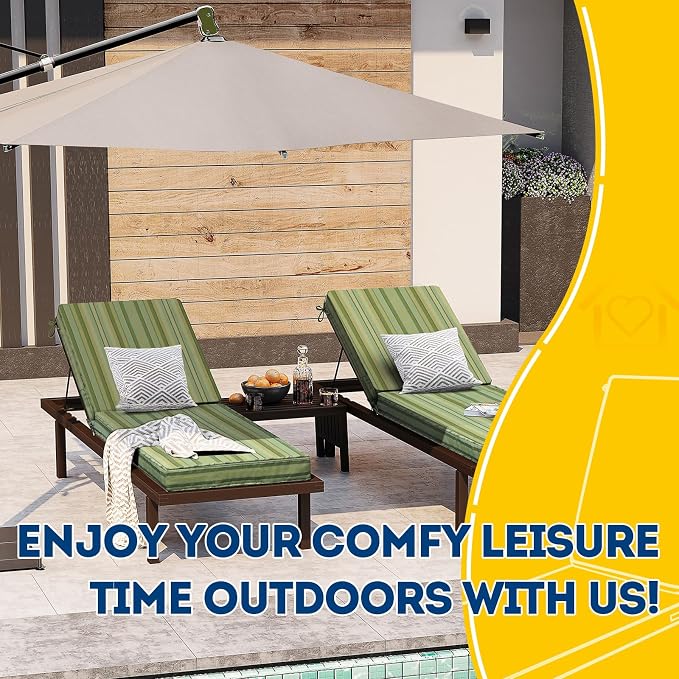 AAAAAcessories Outdoor Chaise Lounge Cushions, Fade-Resistant, Waterproof Patio - Image 6