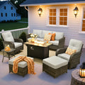 ovios 7 Pieces Patio Furniture Set, Outdoor Wicker Sofa Couch by OVIOS