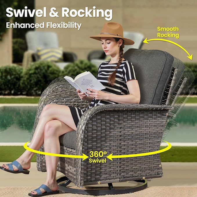 ovios 3-Piece Patio Furniture Set, Outdoor Wicker Sofa - Image 2