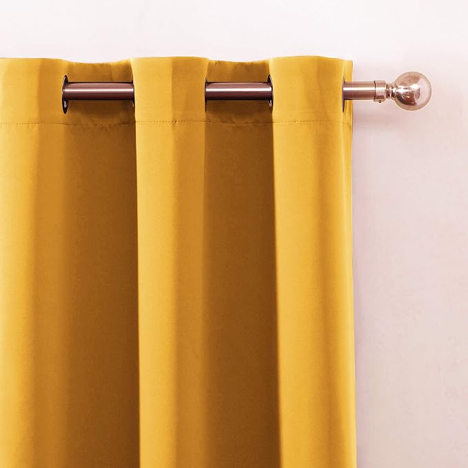 LEMOMO Yellow Blackout Curtains 40 x 63 Inch Length/Set of 2 Curtain - Image 7