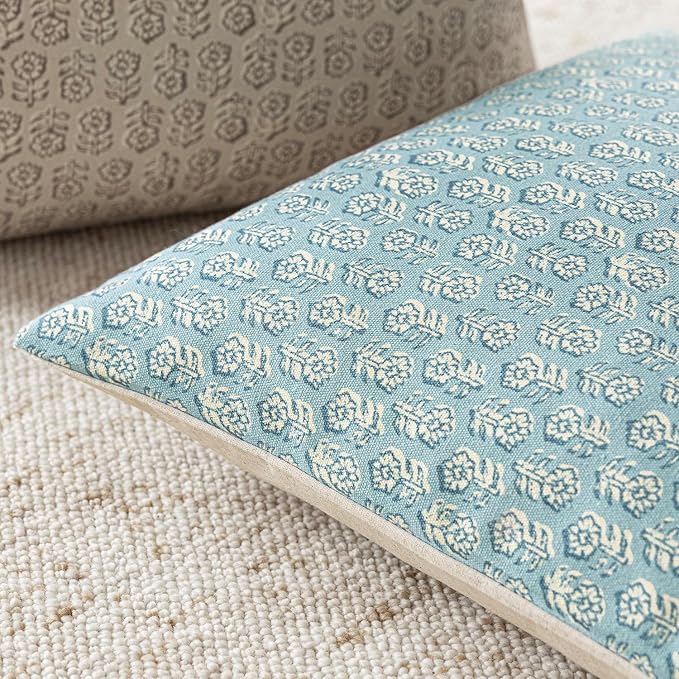 Foindtower Set of 2 Decorative Neutral Floral Print Throw Pillow Covers Vintage - Image 3