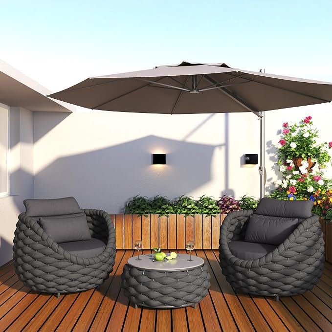 TWT Outdoor Patio Furniture Set-5 Pieces Aluminum Sectional Sofa, Metal Patio - Image 9