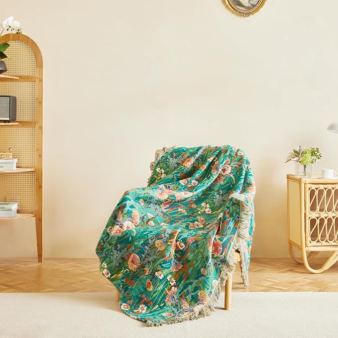 MSGKV Boho Throw Blanket 50"x60" Floral Blankets - Image 2