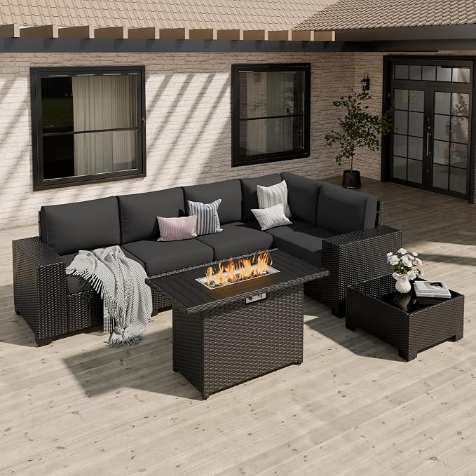 Patio Furniture Set, Wide Armrest Outdoor Furniture Set by VonzoyHome