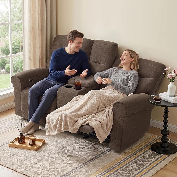 MCombo 78.3" Wall Hugger Power Loveseat Recliner Sofa - Image 2