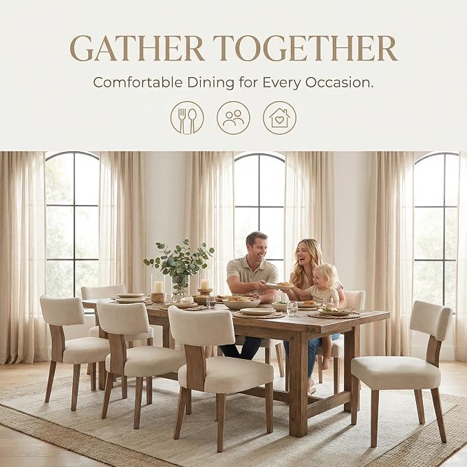 VESCASA Upholstered Farmhouse Dining Chairs - Image 3