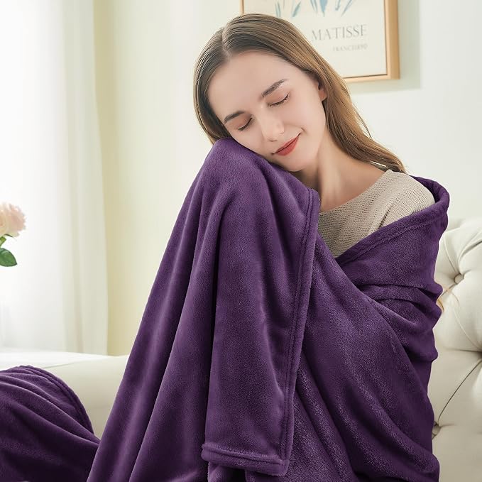 BEDELITE Fleece Blanket Purple Full Blankets - Image 3
