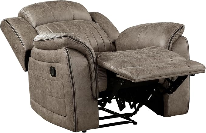 Lexicon Recliner Chair, Home Theater Seating, Manual Polished Microfiber - Image 7