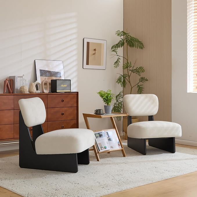 GDFStudio Upholstered Armless Accent Chairs Set of 2 Modern Side Chair - Image 4