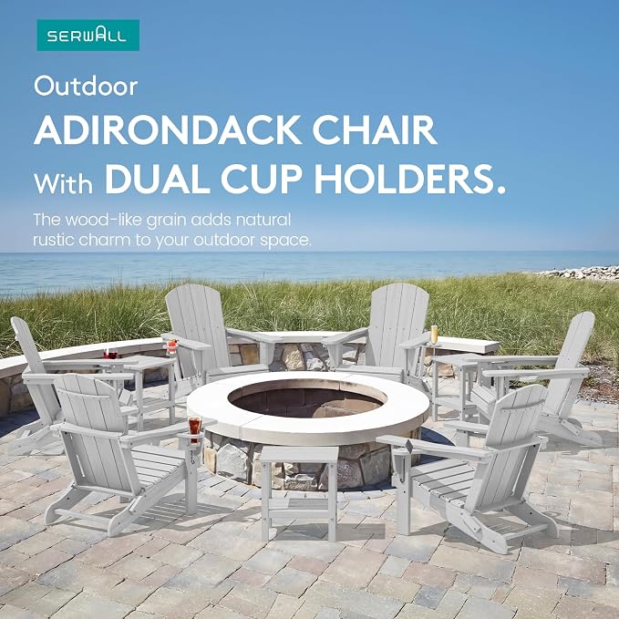 SERWALL Adirondack Chair with Cup Holders - Image 9