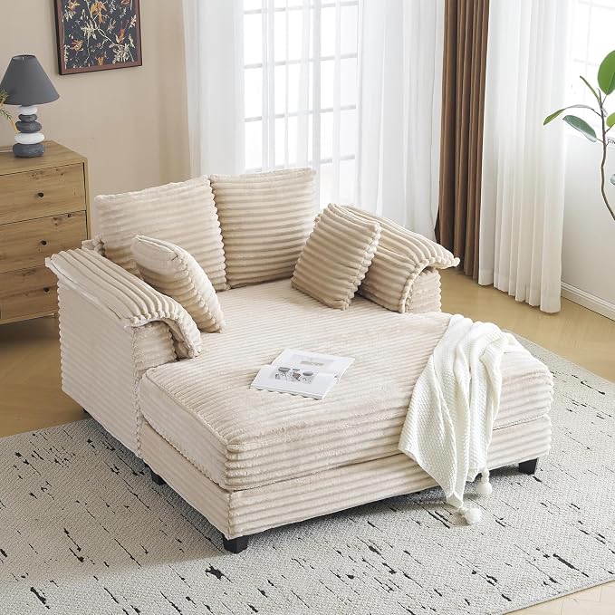 VINGLI 56" Oversized Chaise Lounge Chair, Movie Room by VINGLI
