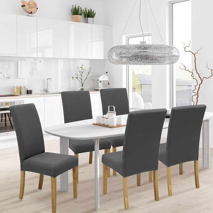 BIETYONE Stretch Dining Chair Covers Set of 4, Soft Removable Washable Kitchen - Image 2