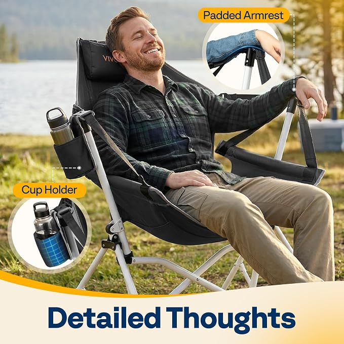 VIVOHOME Hammock Camping Chair, Portable Outdoor Swinging Rocking Chairs - Image 7