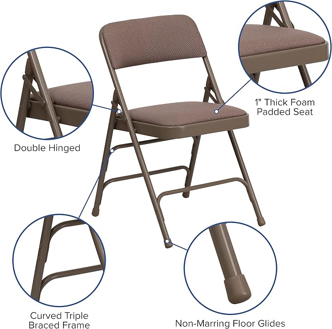 Flash Furniture 2 Pack HERCULES Series Curved Triple Braced & Double Hinged - Image 5