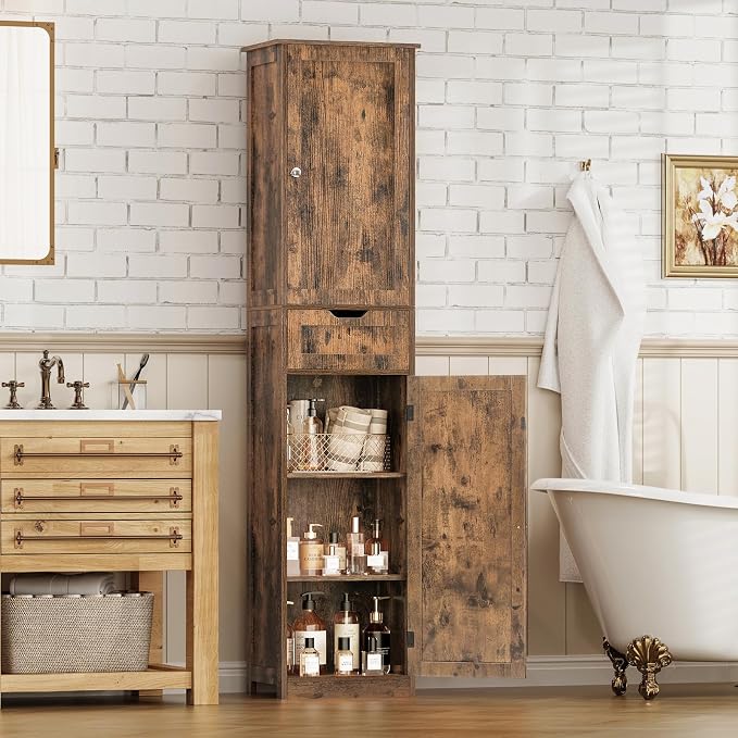 Iwell 67" Tall Storage Cabinet, Bathroom Cabinet - Image 4