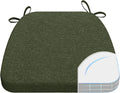 AAAAAcessories D-Shaped Chair Cushions, Machine-Washable Cover, Dark Olive Green by AAAAAcessories