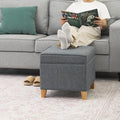 Adeco 17.5" Square Fabric Ottoman by Adeco