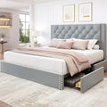 LARMACE Full Size Bed Frame Upholstered Platform Bed by LARMACE