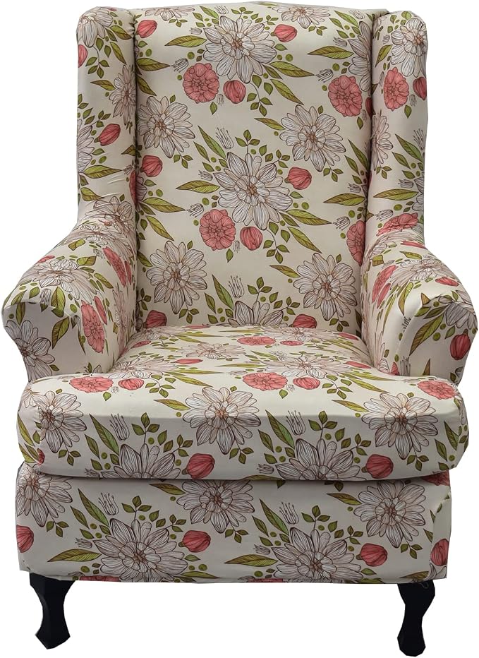 KRFOONN Wingback Chair Covers Slipcovers 2 Piece Stretch Wing Chair Covers by KRFOONN